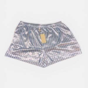NWT Blue & White Satin Shorts, XL